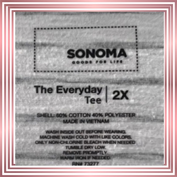 EUC! SONOMA Everyday Tee Plus V-neck tshirt white/black stripes - Picture 3 of 3